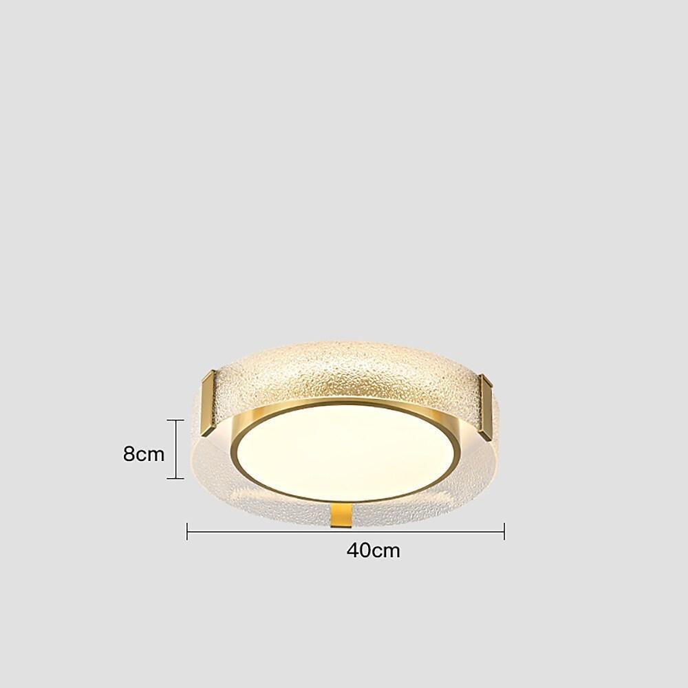 Nordic Glass Copper Flush Mount Ceiling Light LED Integrated
