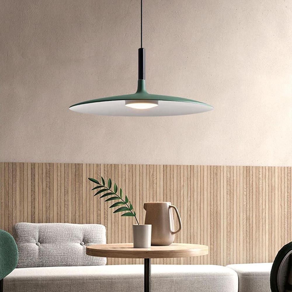 Modern Nordic Pendant Light Slim Metal Circular Ceiling Fixture