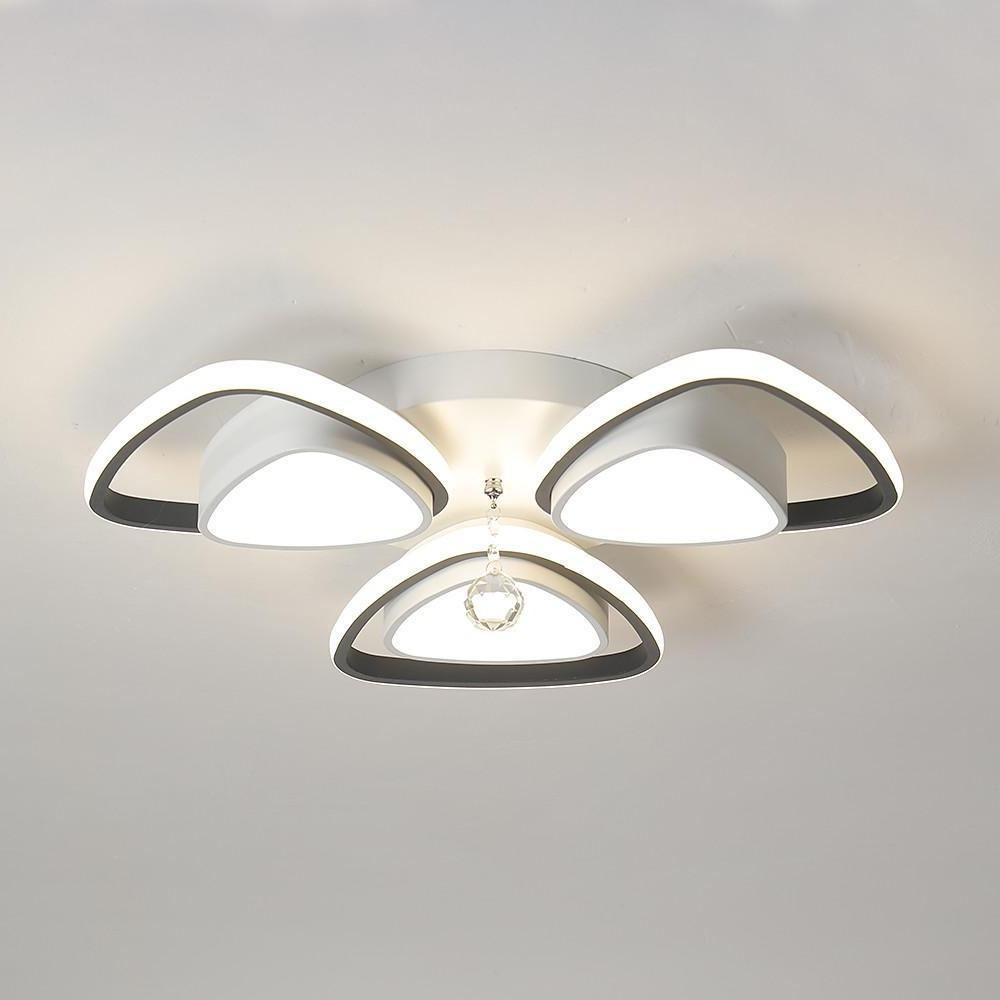 Geometric LED Metal Flush Mount Ceiling Light - Modern Minimalist