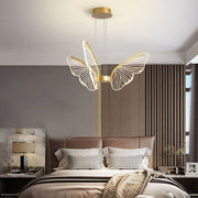 Butterfly Modern LED Chandelier with Remote Control Gold Finish