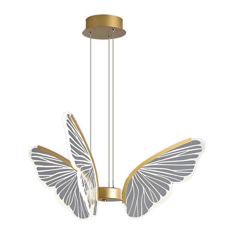 Butterfly Modern LED Chandelier with Remote Control Gold Finish