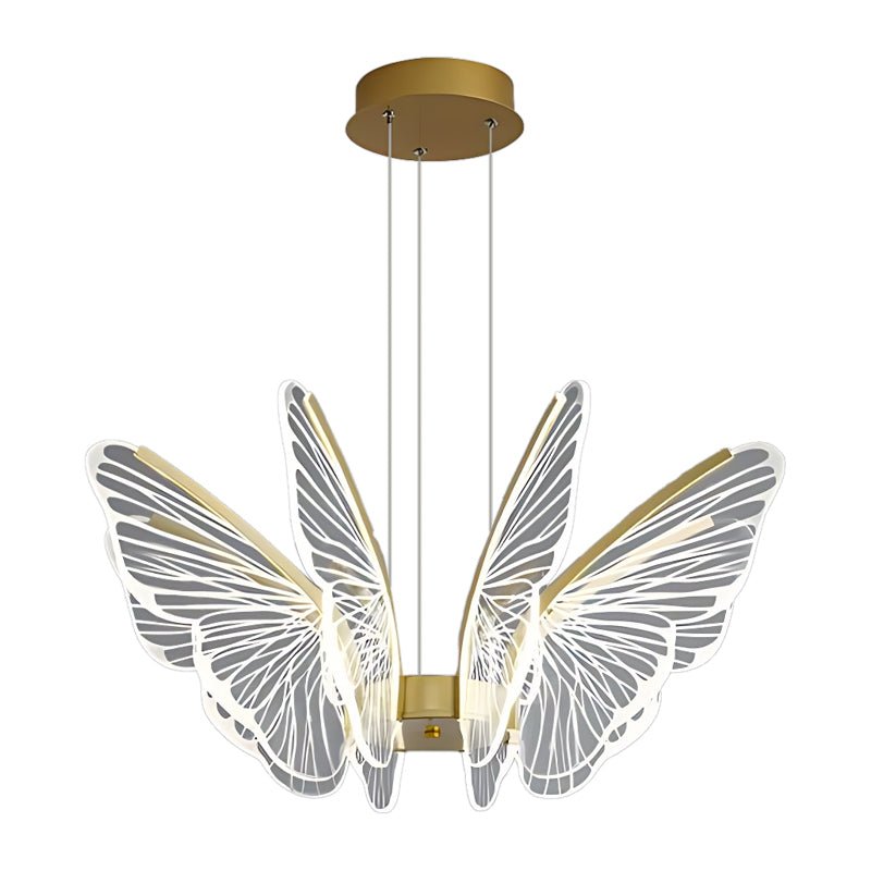 Butterfly Modern LED Chandelier with Remote Control Gold Finish