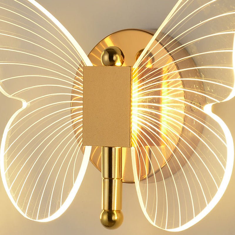 Butterfly Modern LED Wall Light with 3-Step Dimming - Gold Finish