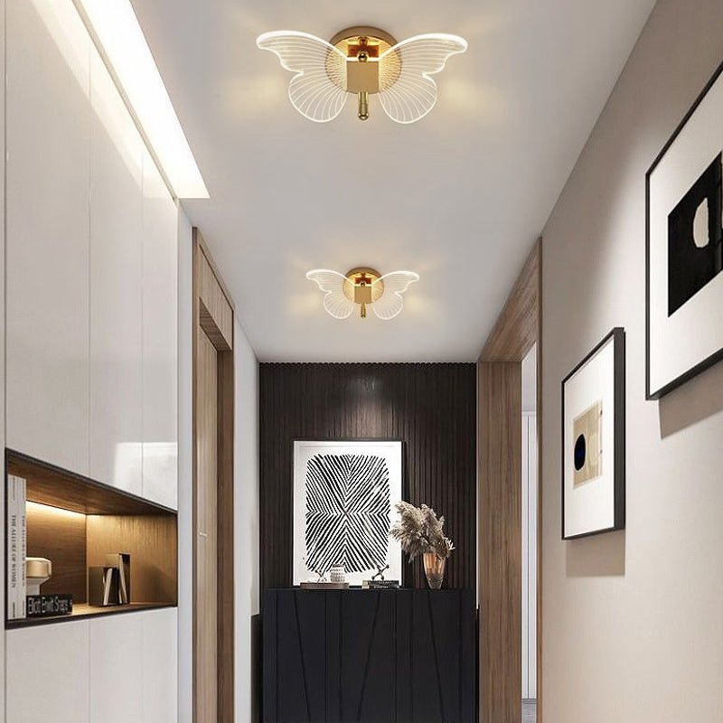 Butterfly Modern LED Wall Light with 3-Step Dimming - Gold Finish