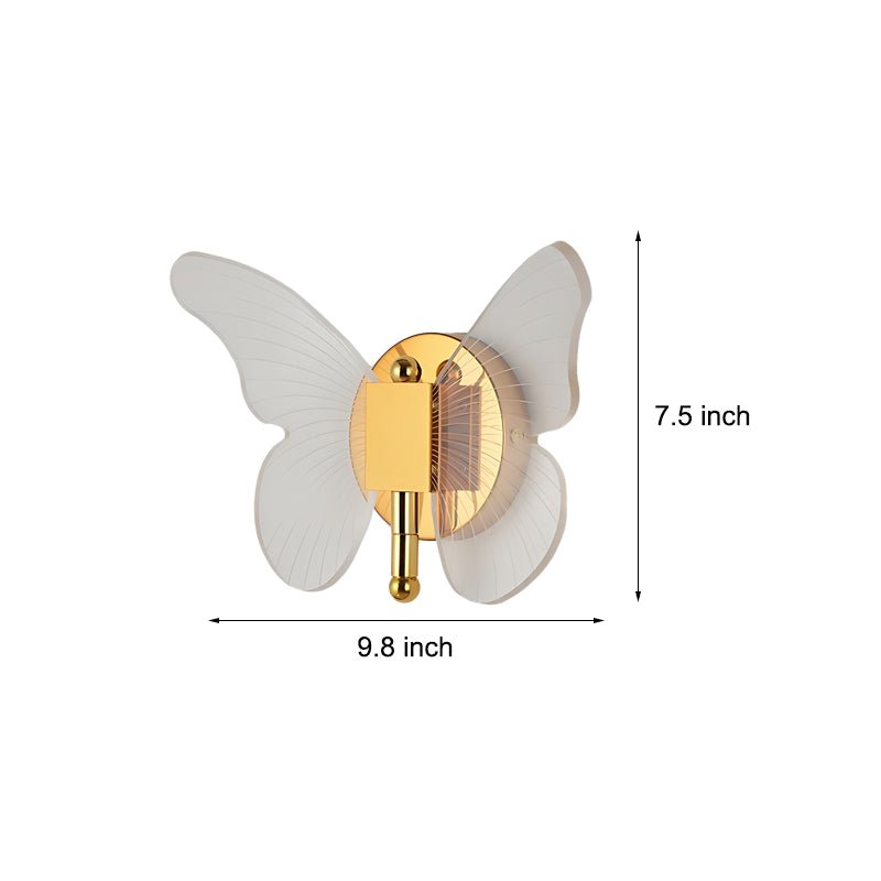 Butterfly Modern LED Wall Light with 3-Step Dimming - Gold Finish