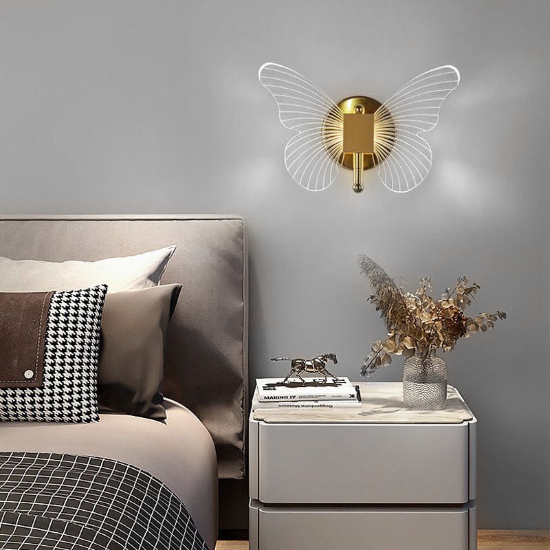 Butterfly Modern LED Wall Light with 3-Step Dimming - Gold Finish