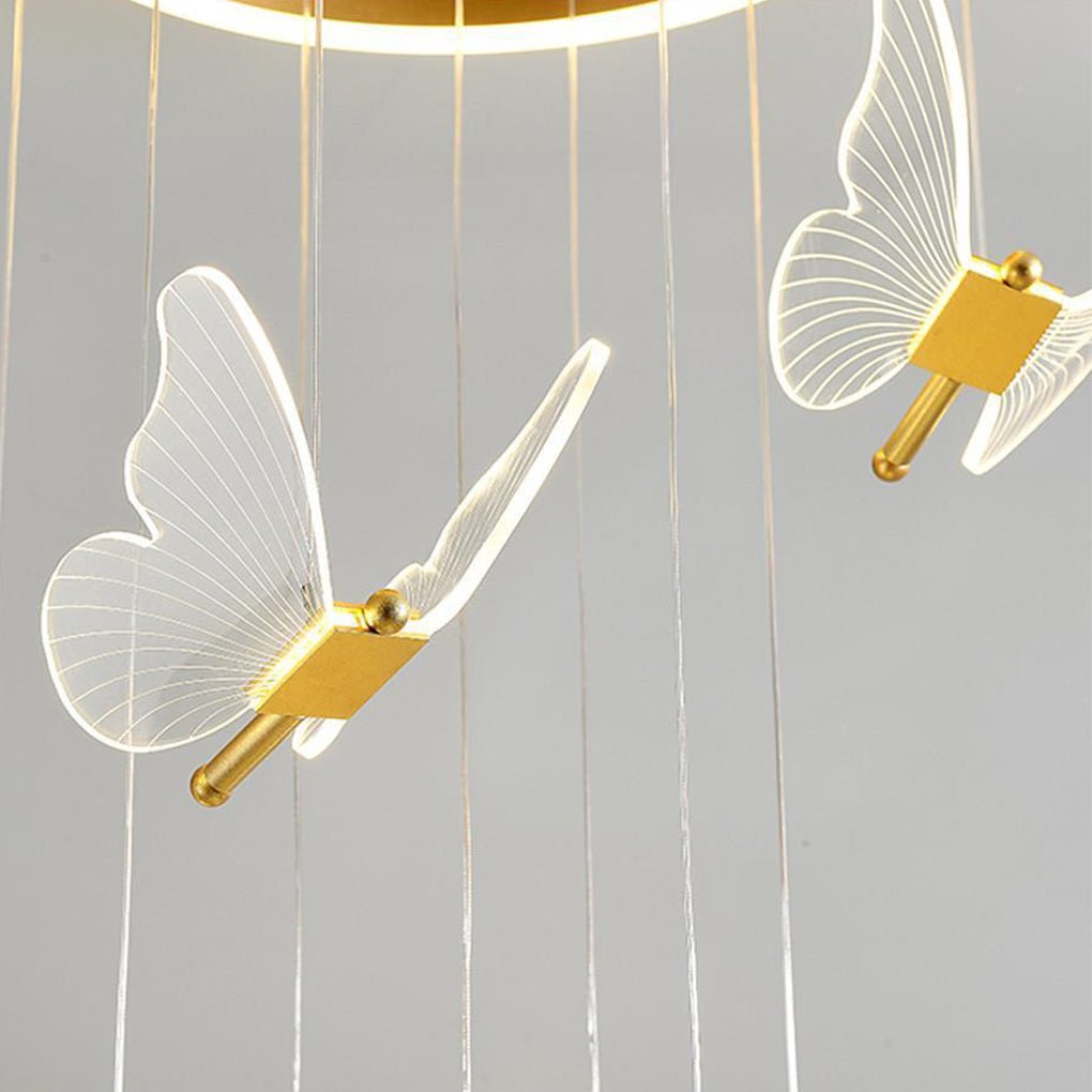 Butterfly Pendant Light Modern Acrylic Metal LED Chandelier