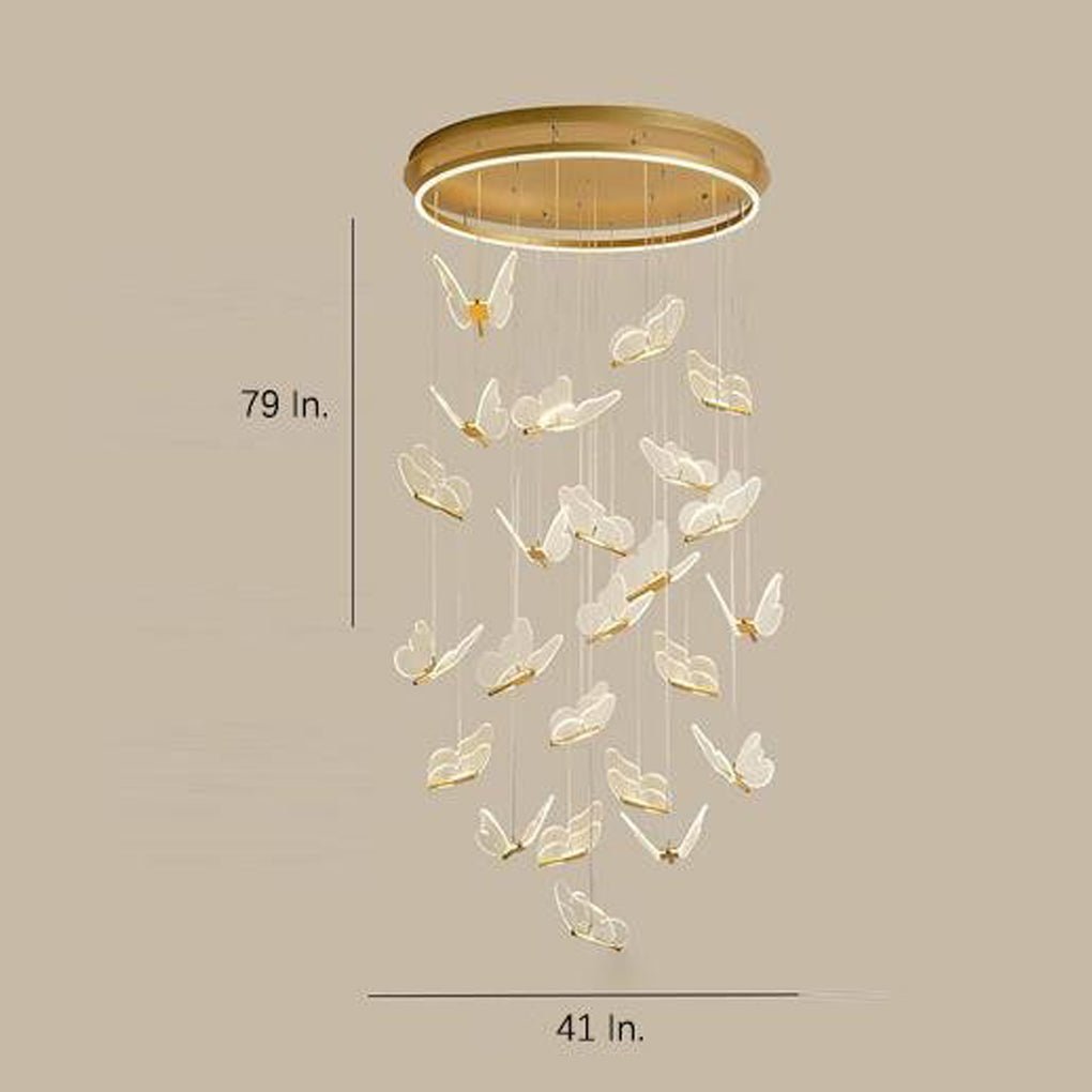 Butterfly Pendant Light Modern Acrylic Metal LED Chandelier