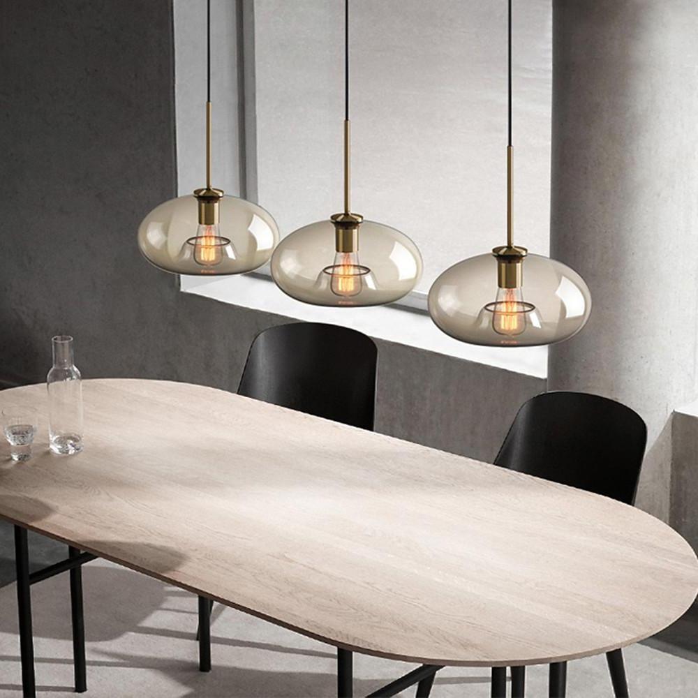 Vintage Electroplated Glass Pendant Light - Nordic Industrial Design