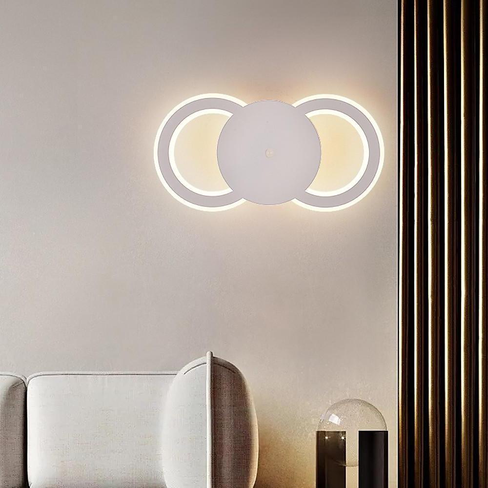 Geometric Dual-Ring LED Flush Mount Ceiling Light - Modern Metal