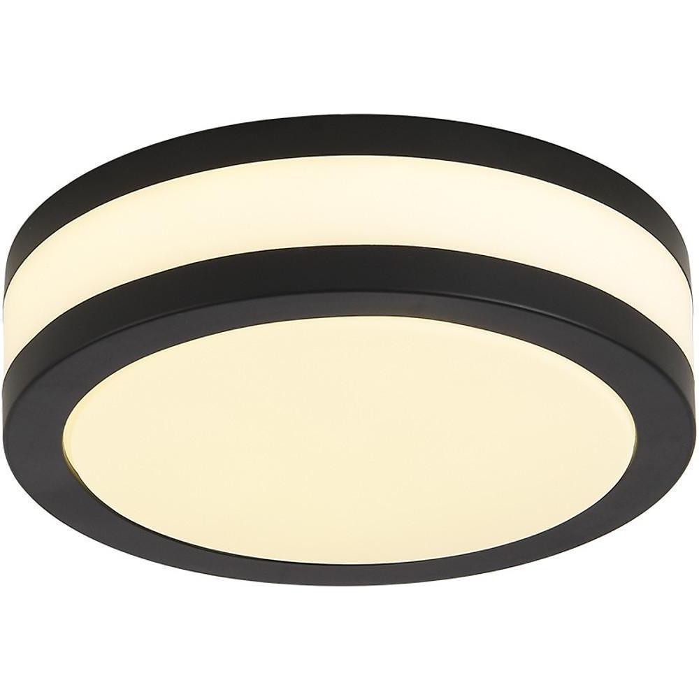 Modern Round LED Flush Mount Ceiling Light - Geometric Metal & Acrylic
