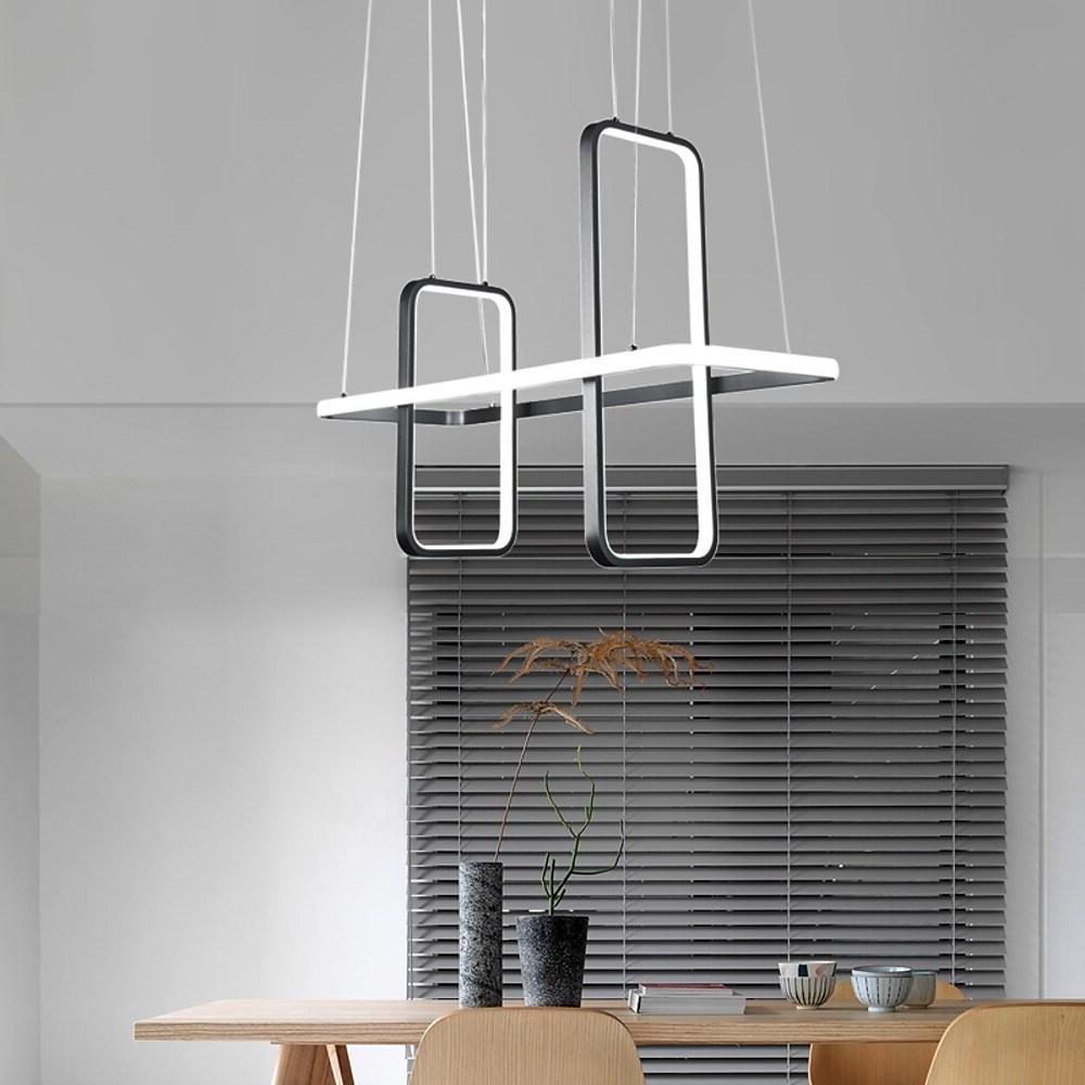 Rectangular LED Modern Chandelier Aluminum Pendant Light
