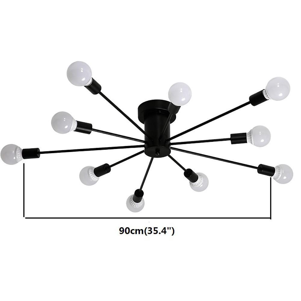 Modern 10-Light Metal Flush Mount Ceiling Light