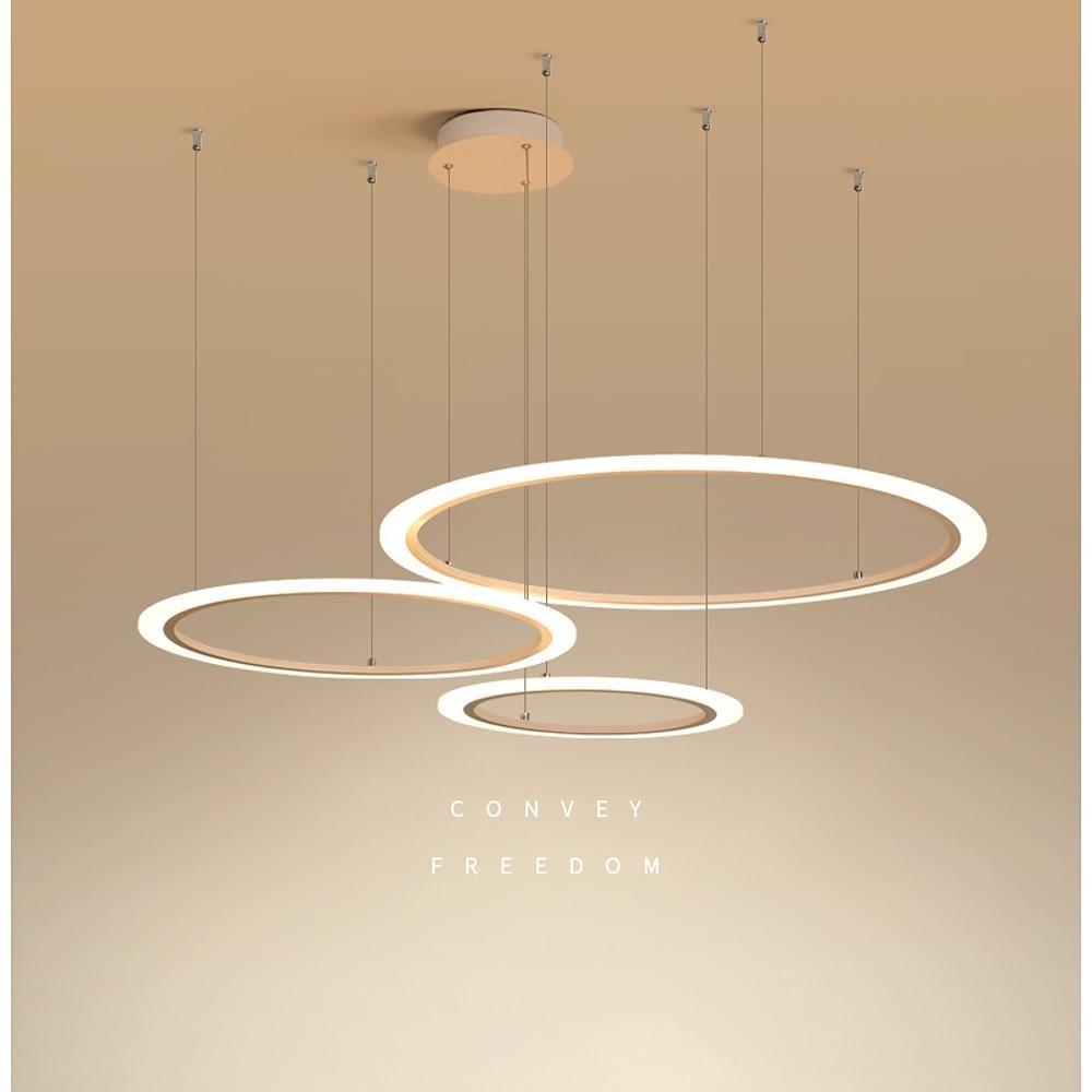 Geometric Circle LED Pendant Light with Metal & Acrylic Design