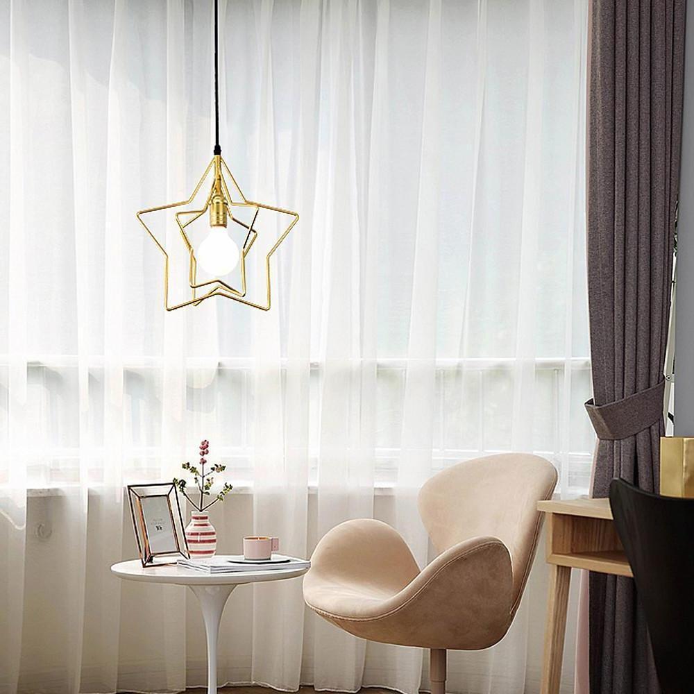 Modern Star Shaped Metal Pendant Light with Adjustable Cord