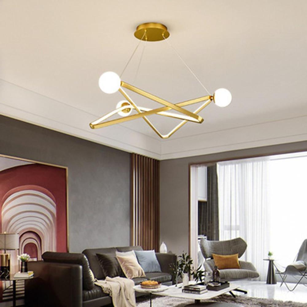 Geometric LED Pendant Light Modern Glass Chandelier