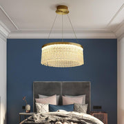 Crystal Glass Drum Pendant Light Modern Luxury Chandelier