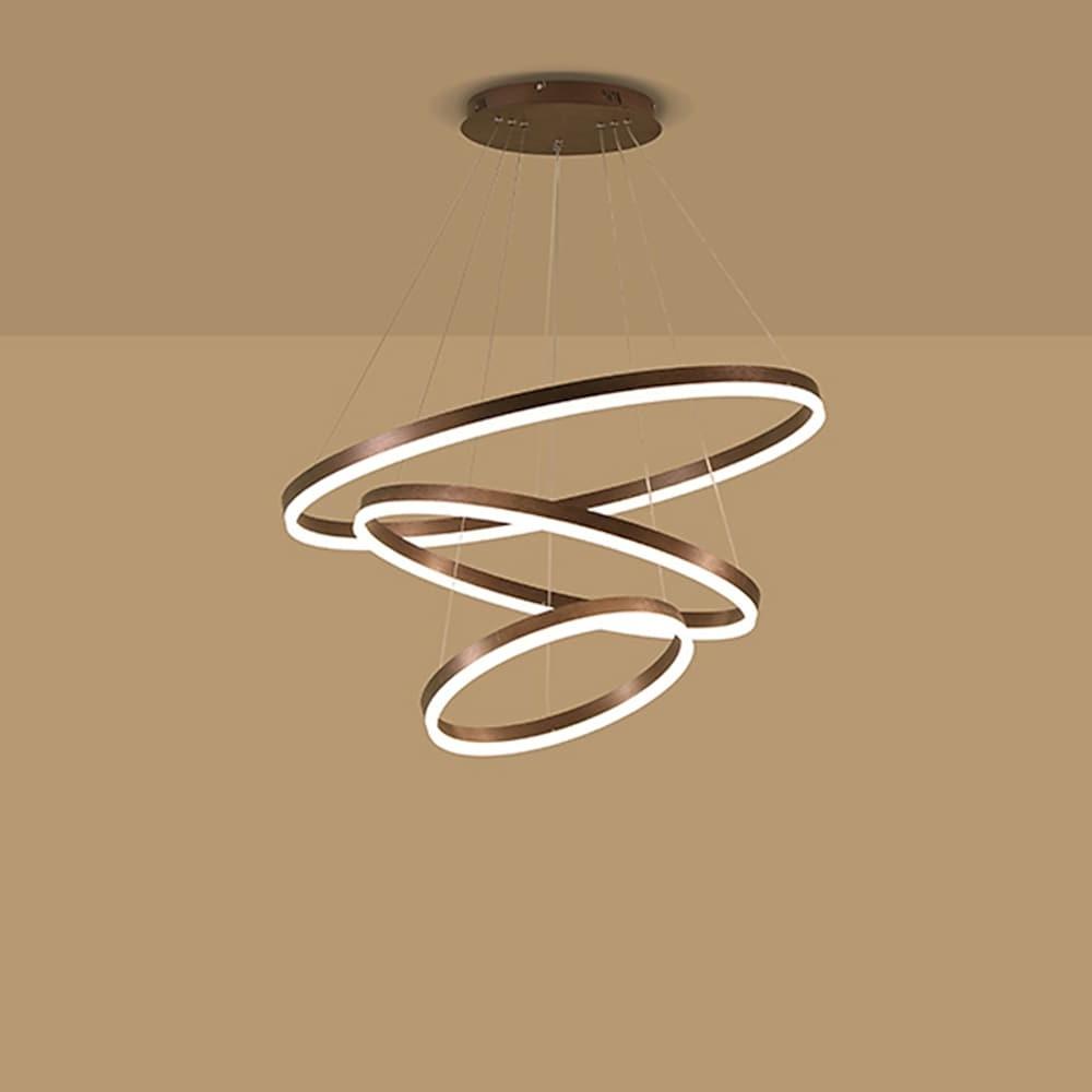 Modern 3-Ring Graduated Chandelier with Remote Control