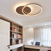 22" Modern Two Ring LED Flush Mount Ceiling Light - Aluminum