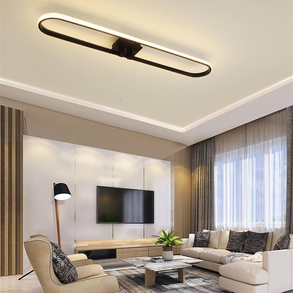 Rounded Rectangle LED Flush Mount Ceiling Light Minimalist Aluminum