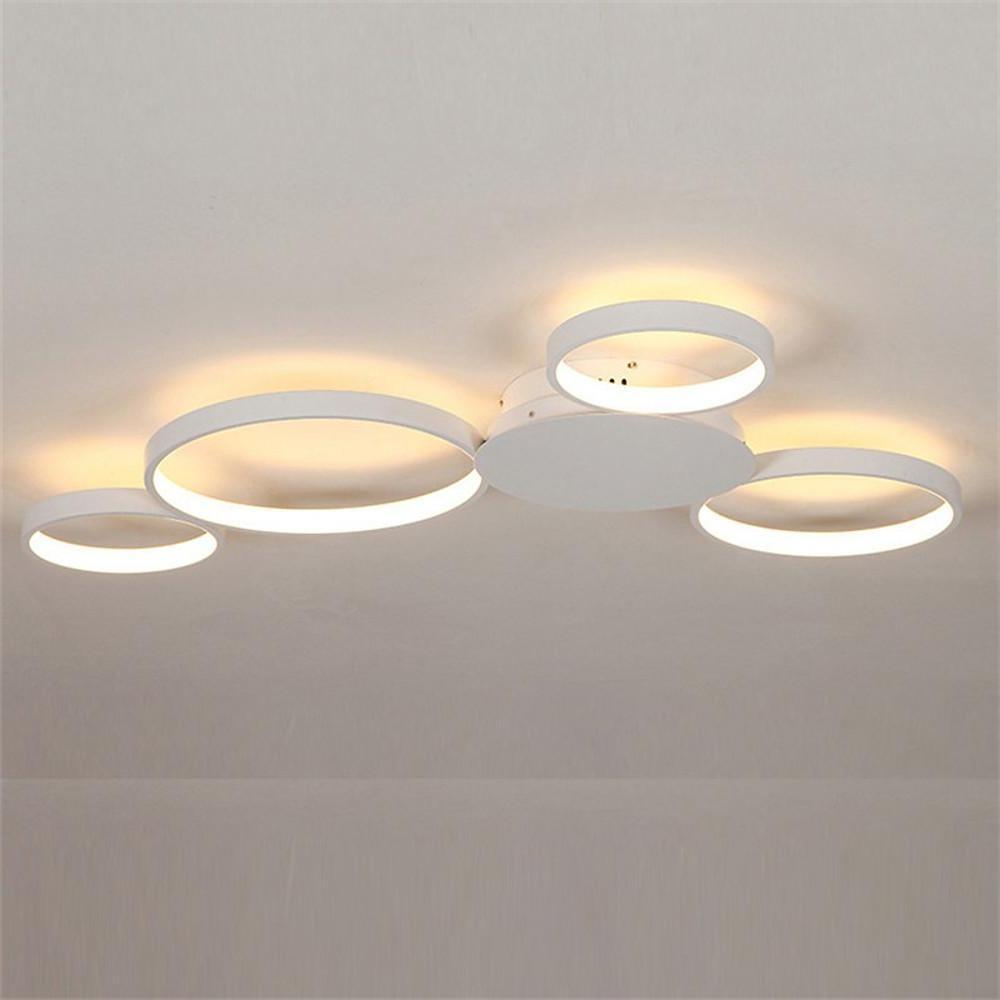 Modern 4-Circle LED Flush Mount Ceiling Light - Silicone Shade