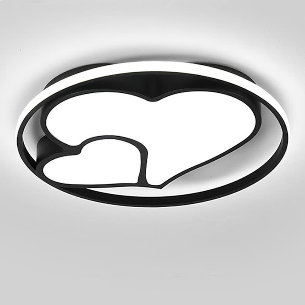 Double Heart LED Flush Mount Ceiling Light with Dimmable Remote