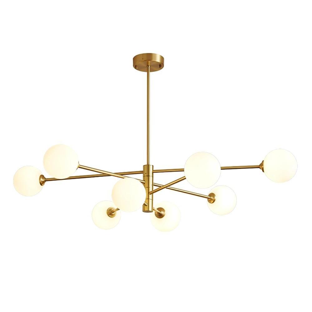 8-Light Geometric Cluster Pendant Light with Glass Globes