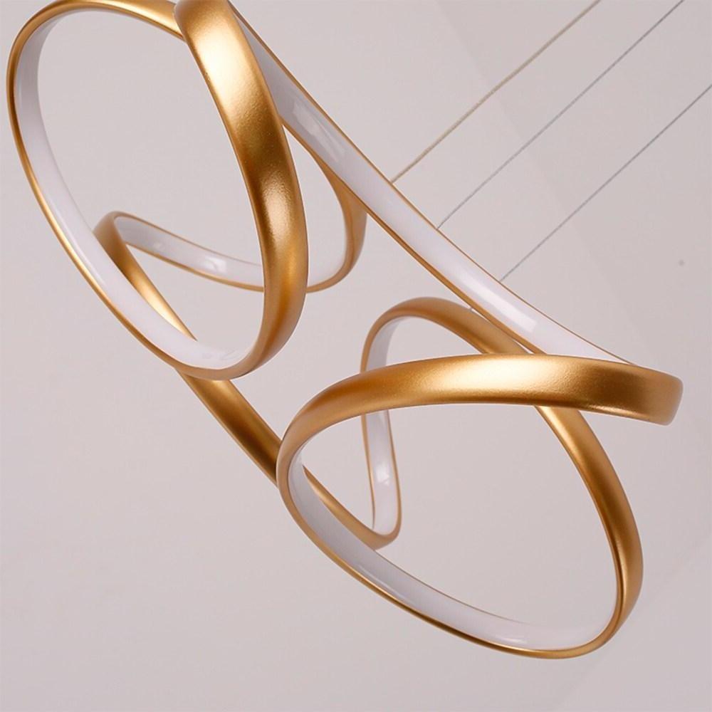 Modern Interwoven Wave Metal Pendant Light Gold Coffee Finish