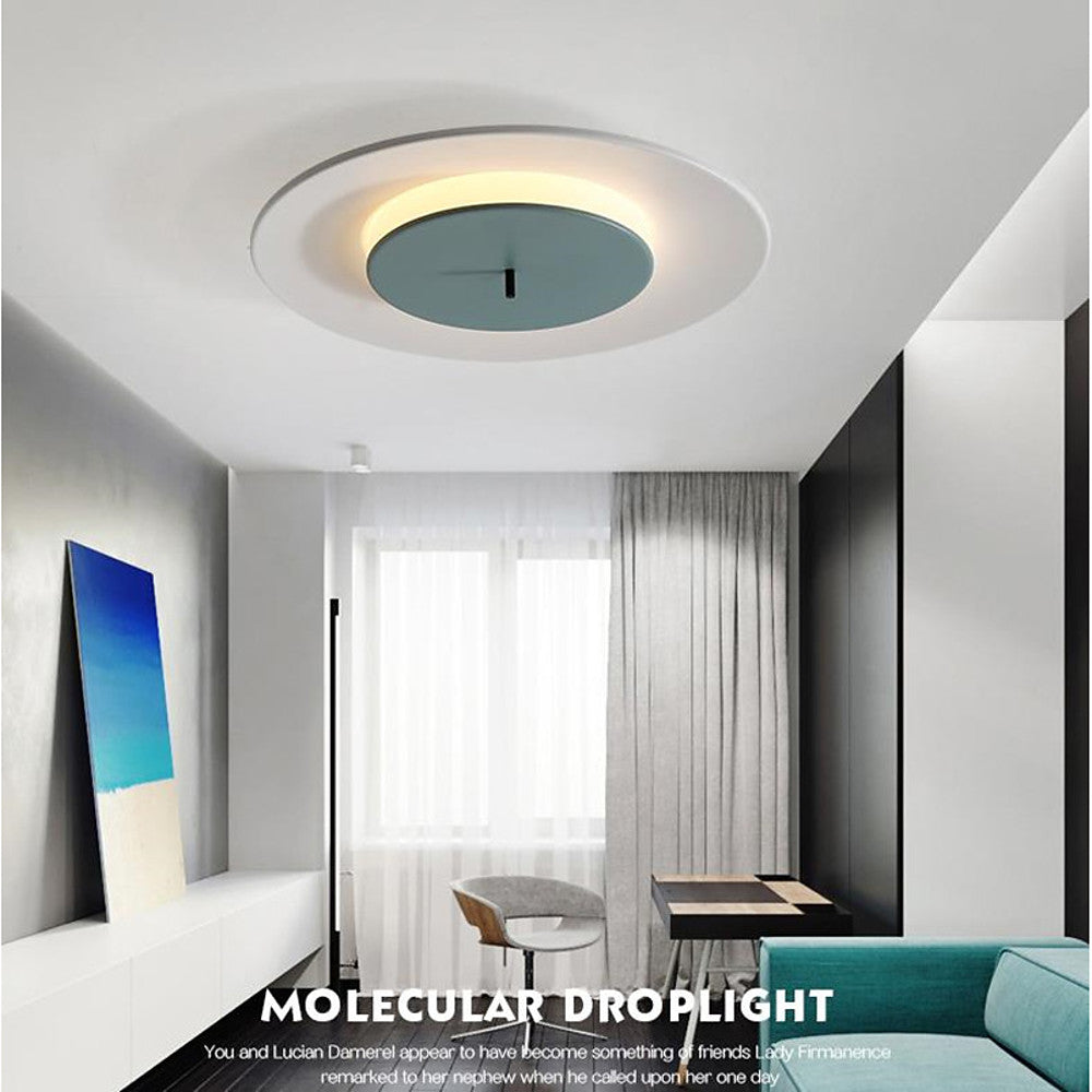 Modern LED Flush Mount Ceiling Light - Dual Circle Geometric Design