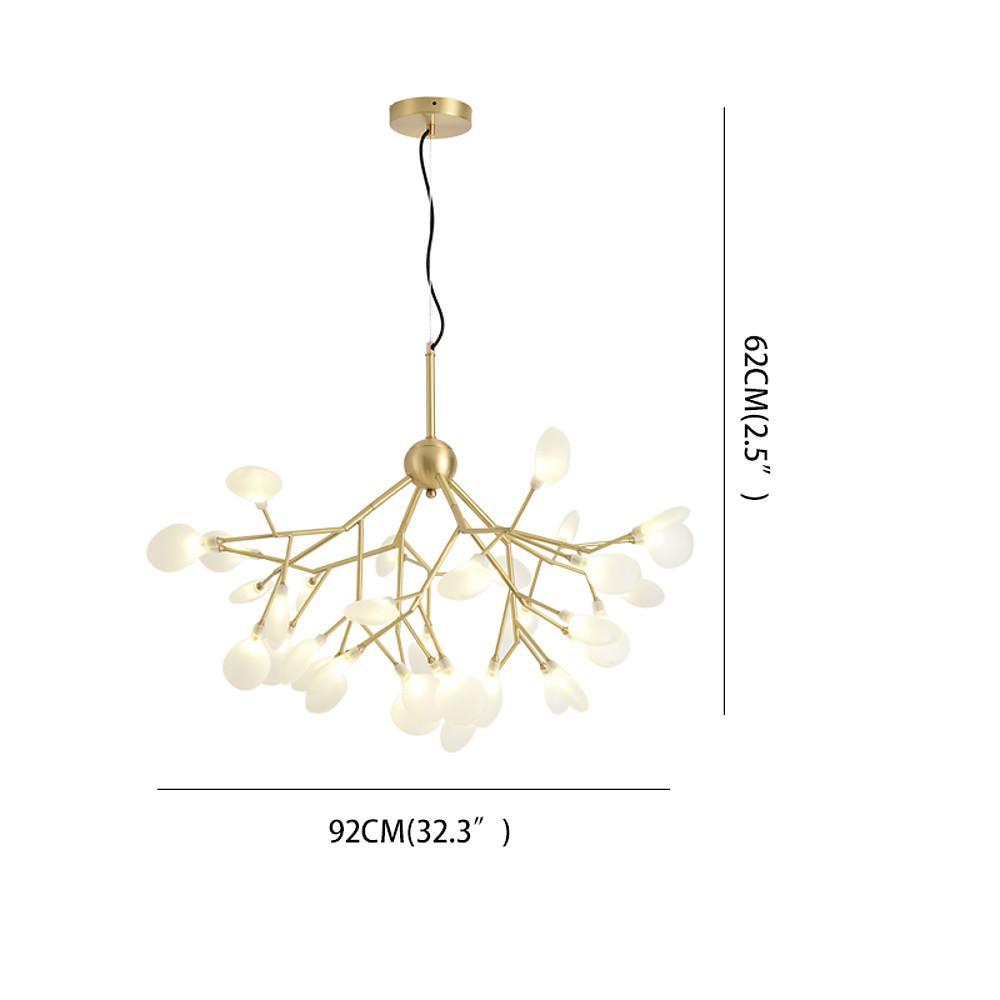 45-Light Sputnik Chandelier with Copper & Glass LED Design