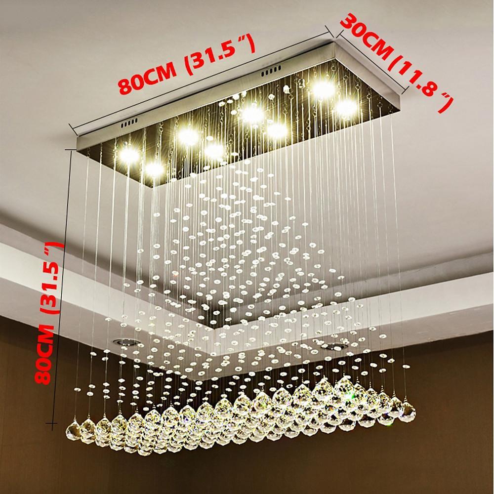 5-Tier Crystal Chandelier with LED Lights - Modern Elegance