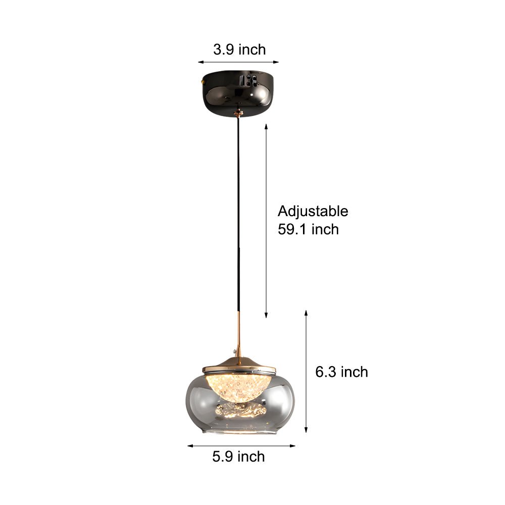 Glass Acrylic Pendant Light with 3-Step Dimming Nordic Design