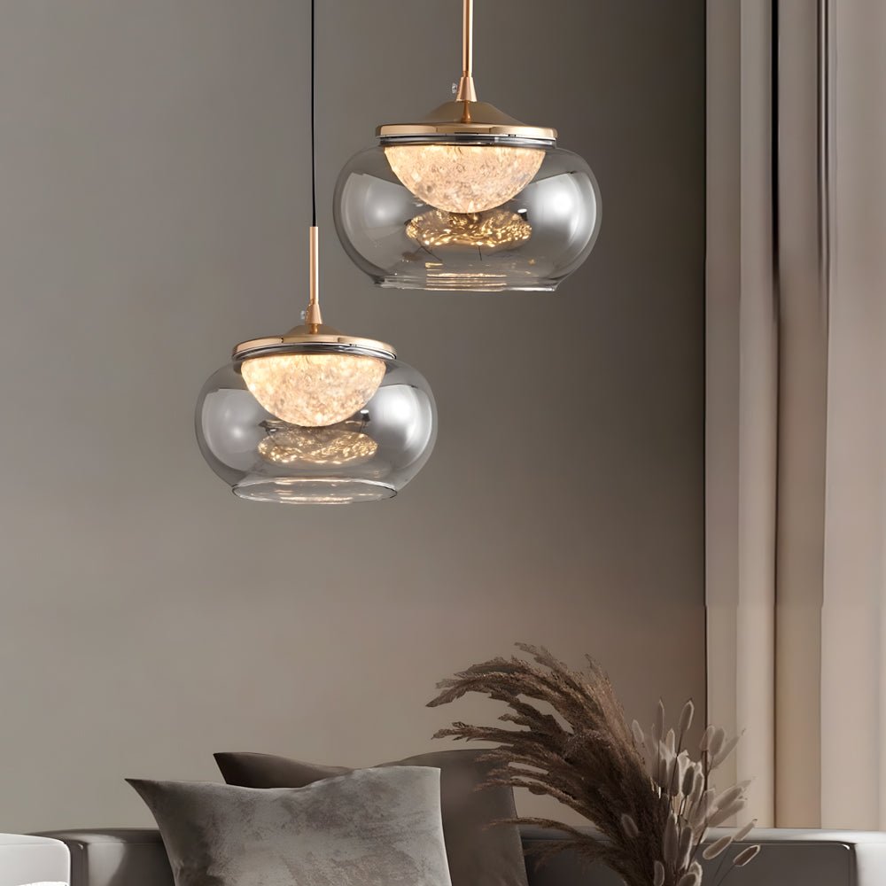 Glass Acrylic Pendant Light with 3-Step Dimming Nordic Design