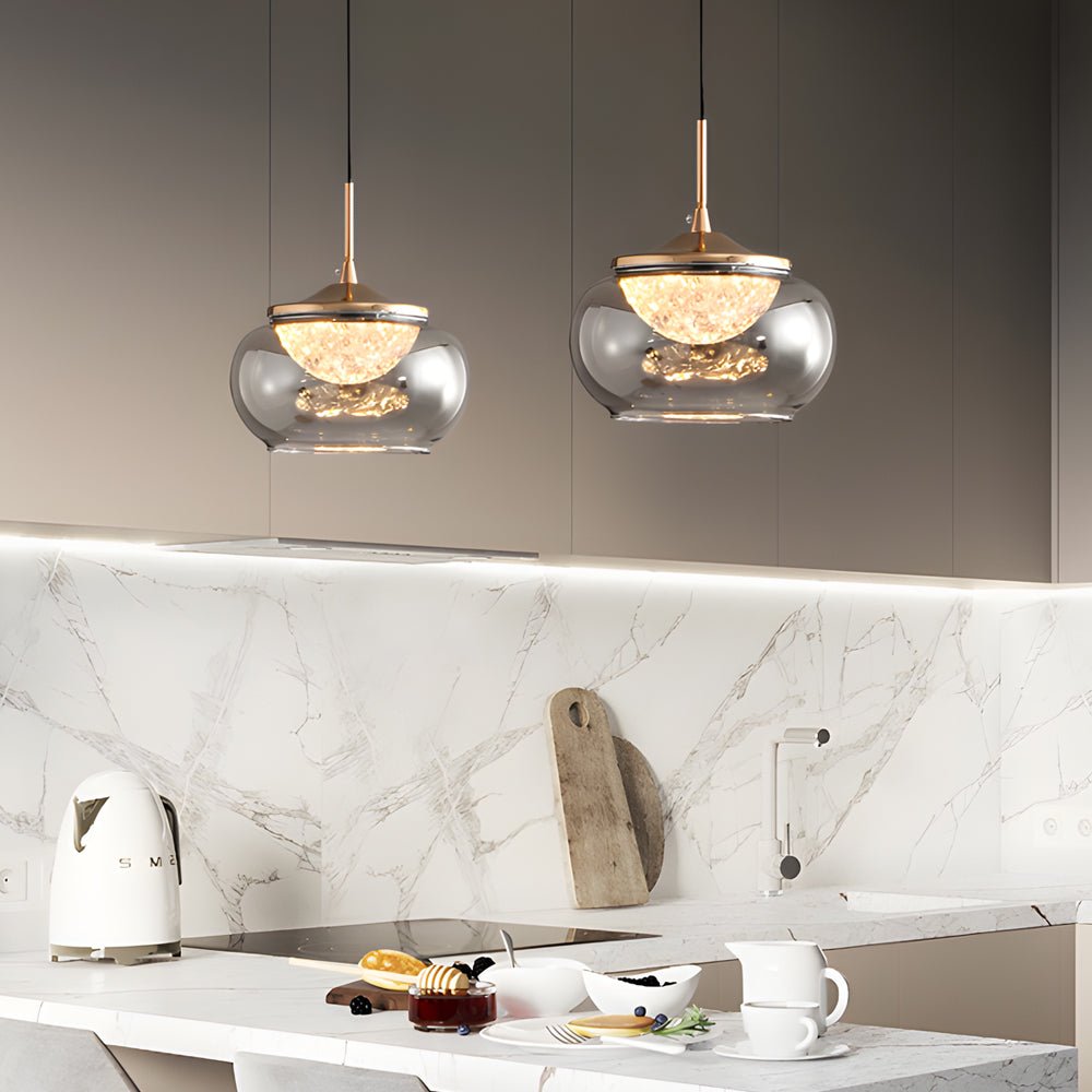Glass Acrylic Pendant Light with 3-Step Dimming Nordic Design