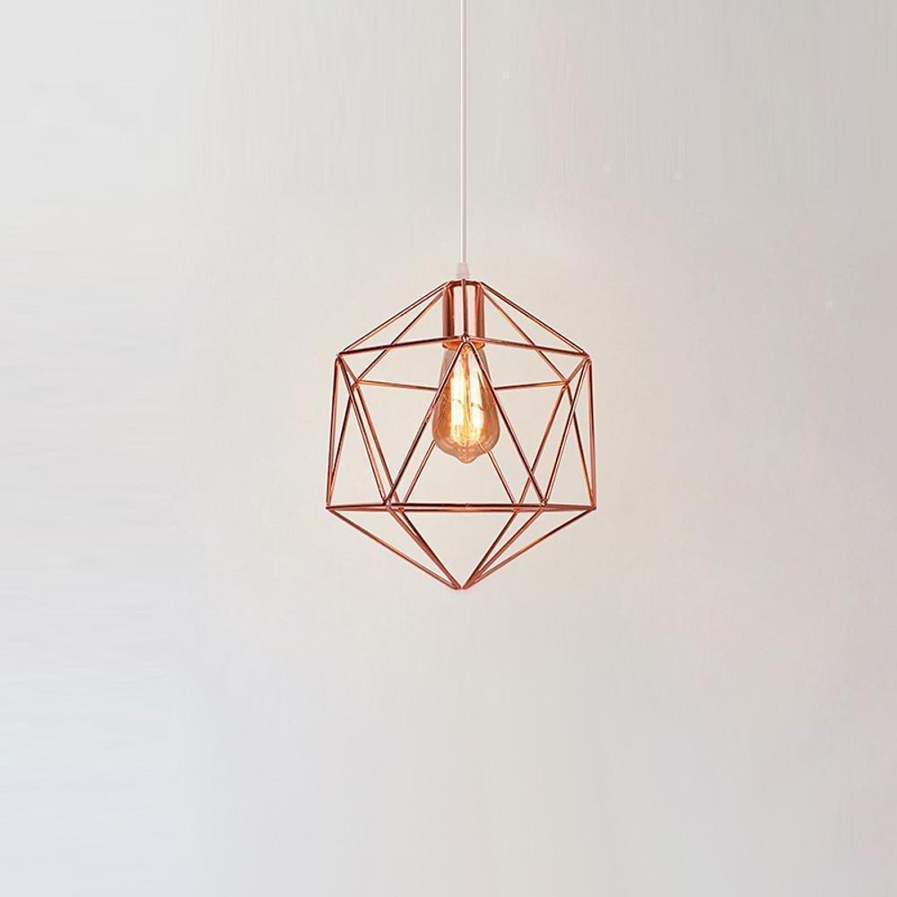 Geometric Cage LED Pendant Light Industrial Metal Flush Mount