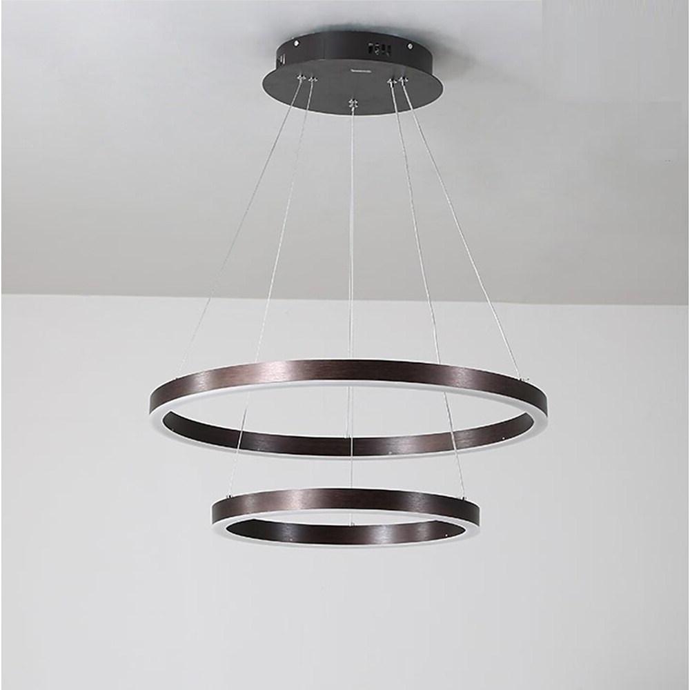Modern Circle Chandelier with Dimmable LED - Aluminum & Acrylic