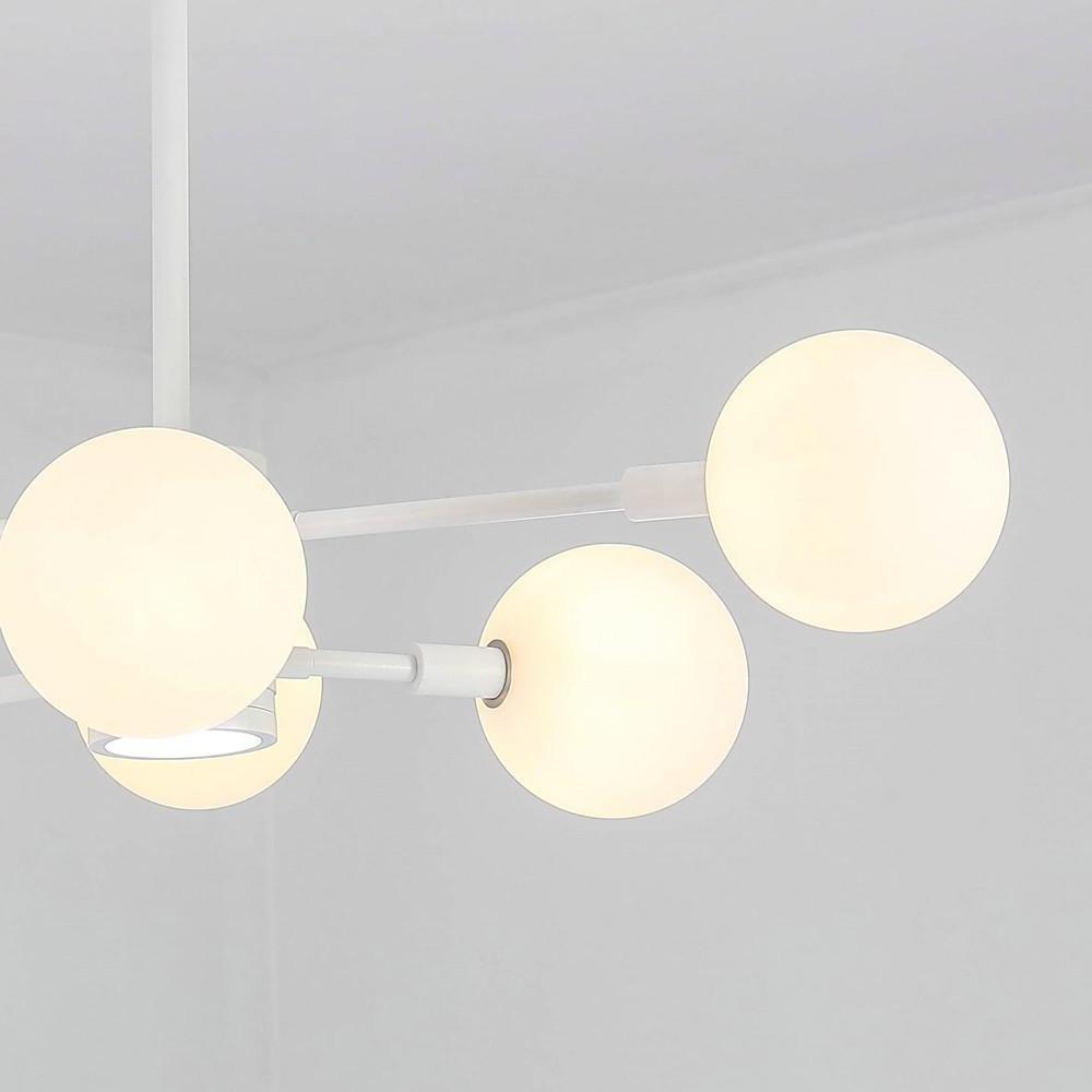 6-Light Modern Glass Globe Chandelier for Kitchen & Dining