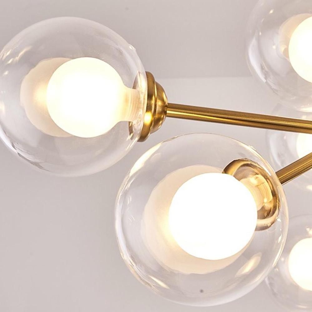 12-Light Sputnik Chandelier with Glass Globe Shades