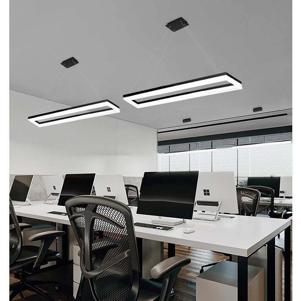 Modern Rectangular LED Pendant Light - Aluminum & Acrylic