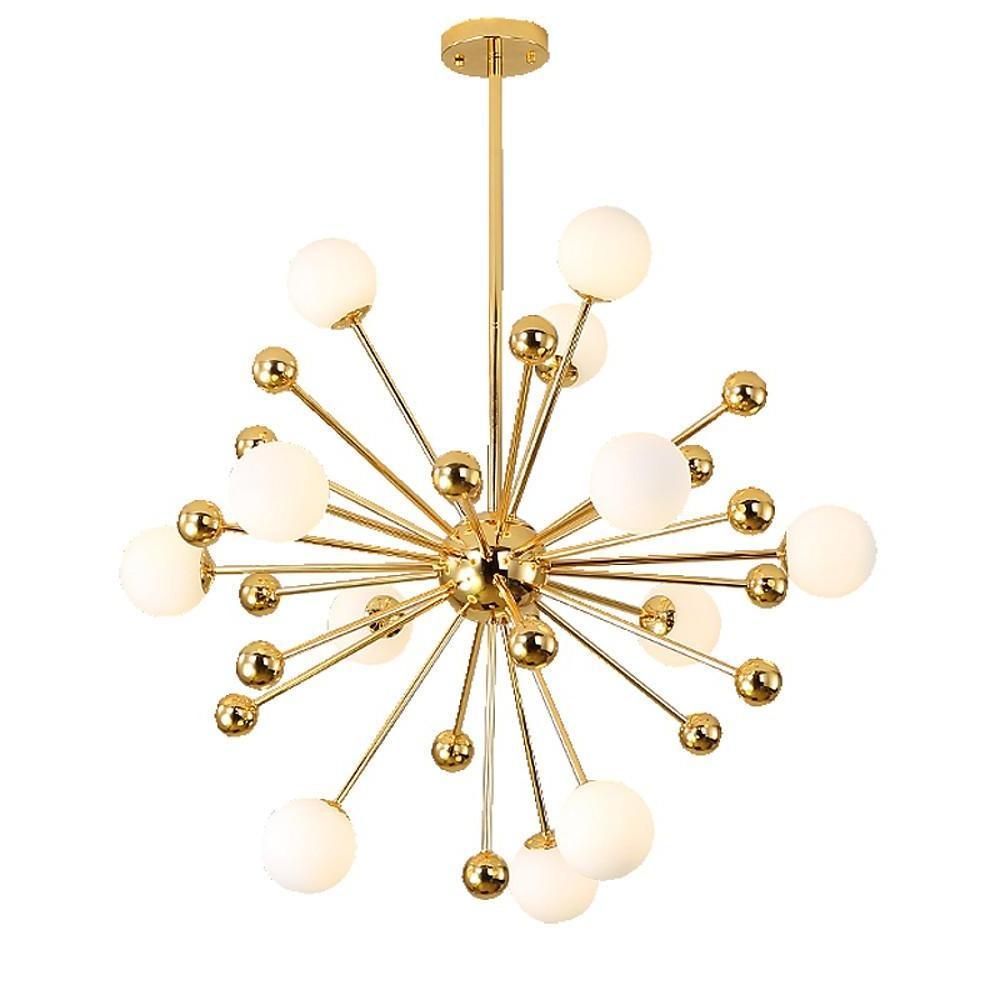 Modern Sputnik Chandelier 12-Light Globe Glass Bubble Pendant