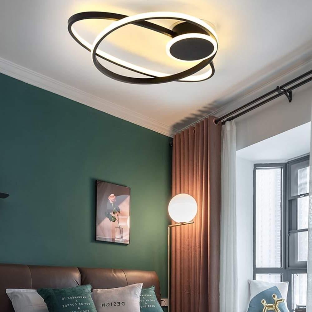 Modern Oval LED Flush Mount Ceiling Light - Metal Finish