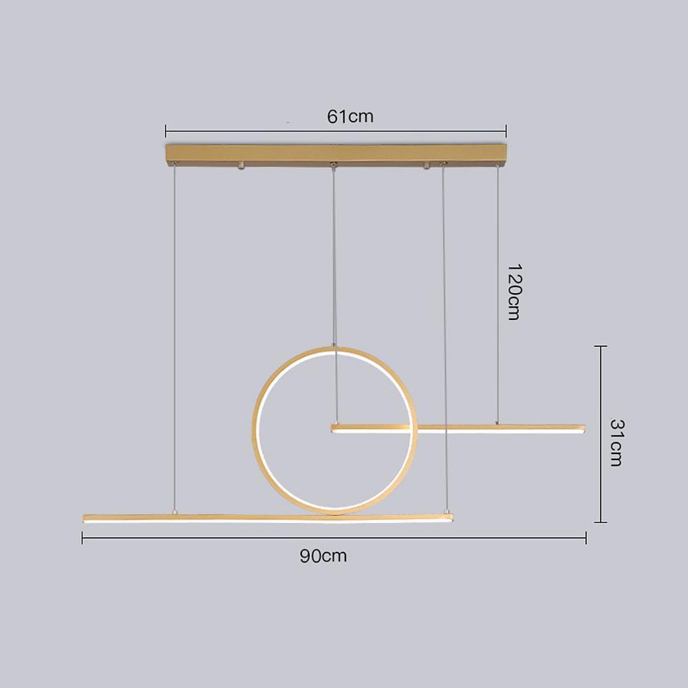 Modern Circular Linear LED Pendant Light Aluminum Dining Room