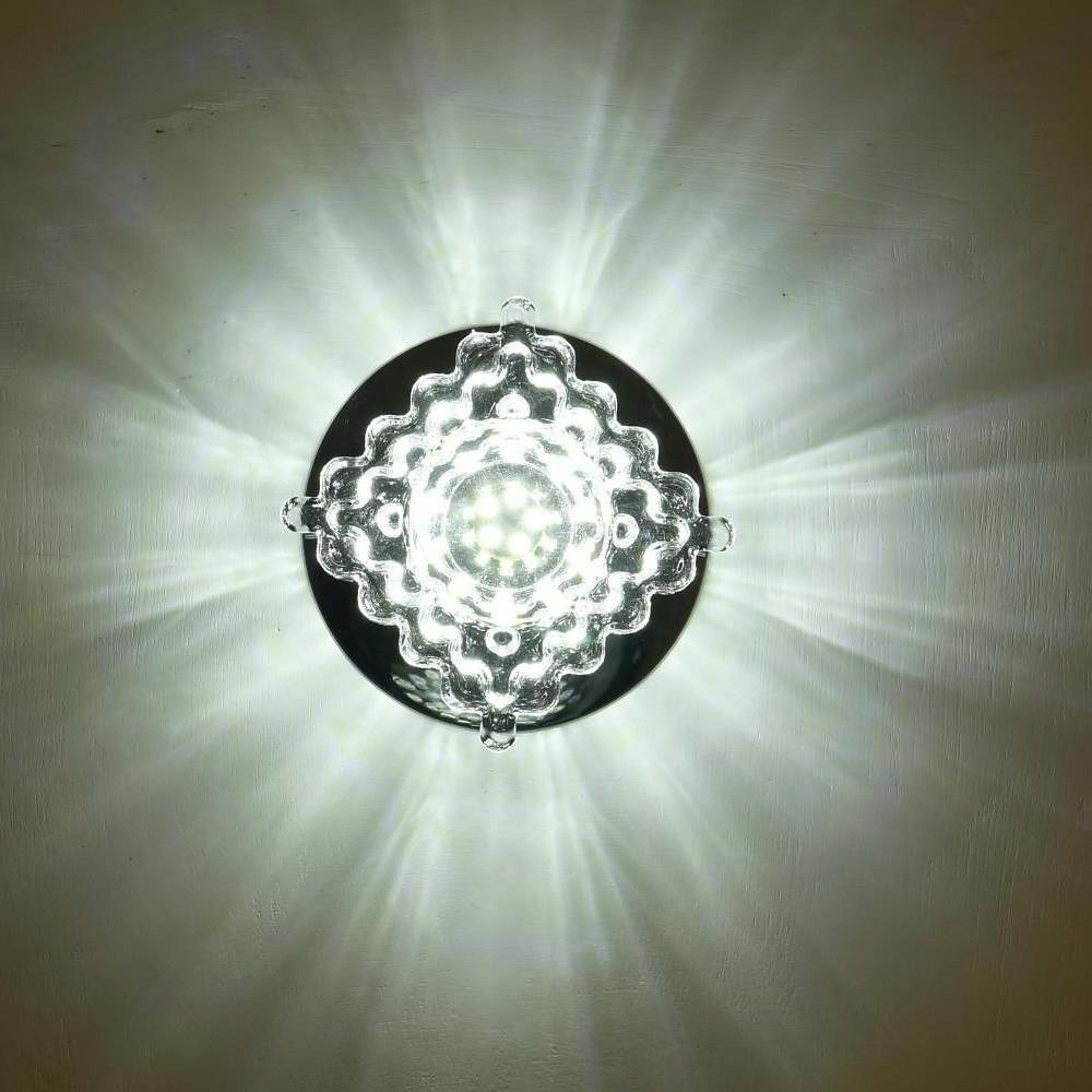 Geometric Crystal Flush Mount Ceiling Light Modern Metal Fixture