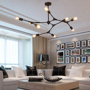 9-Light Irregular Nordic Metal Chandelier with E27 LED Socket