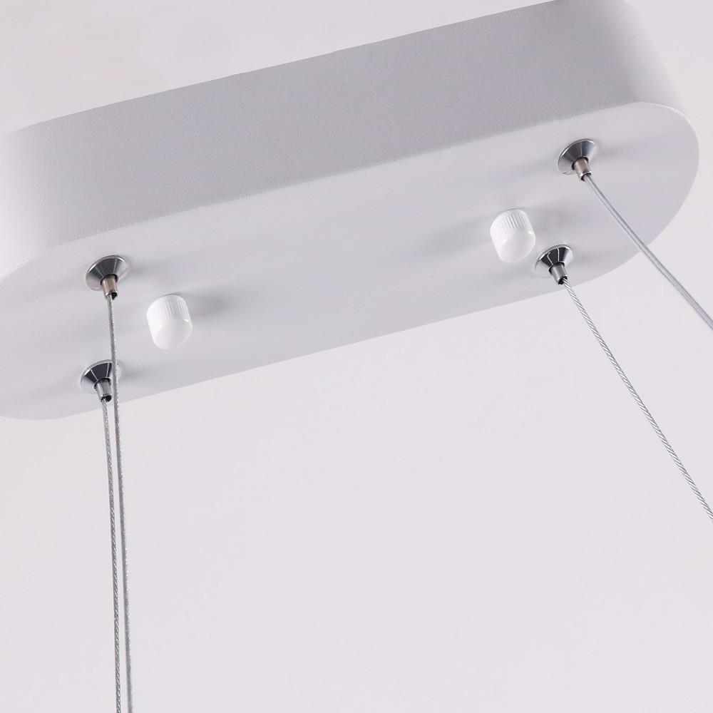 Modern Metal Pendant Light Curved Rectangular Design Dining Room