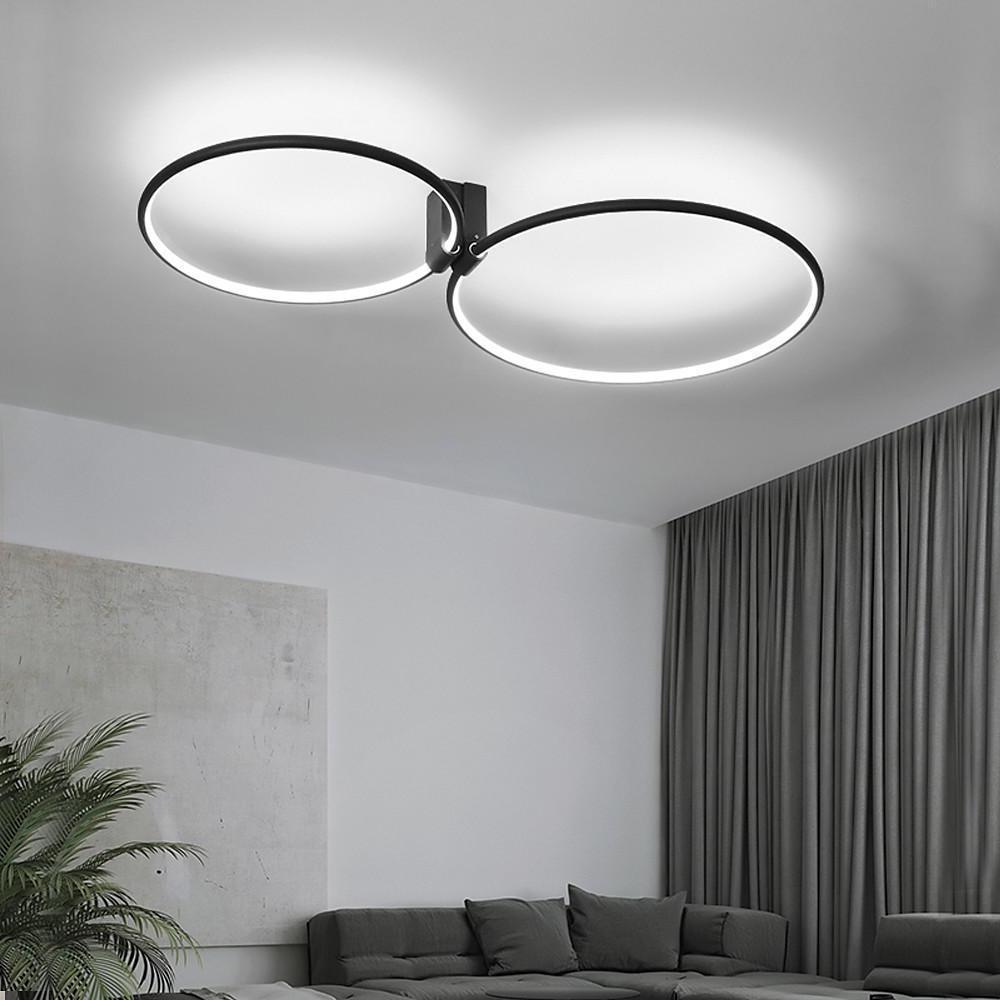 Modern Abstract Dual Circle LED Flush Mount Ceiling Light