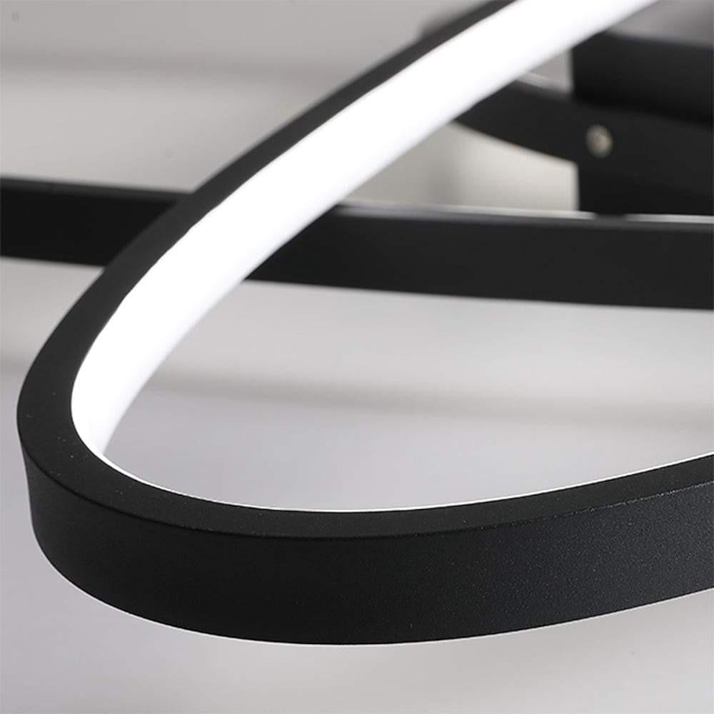 Overlapping Oval LED Flush Mount Ceiling Light - Modern Metal