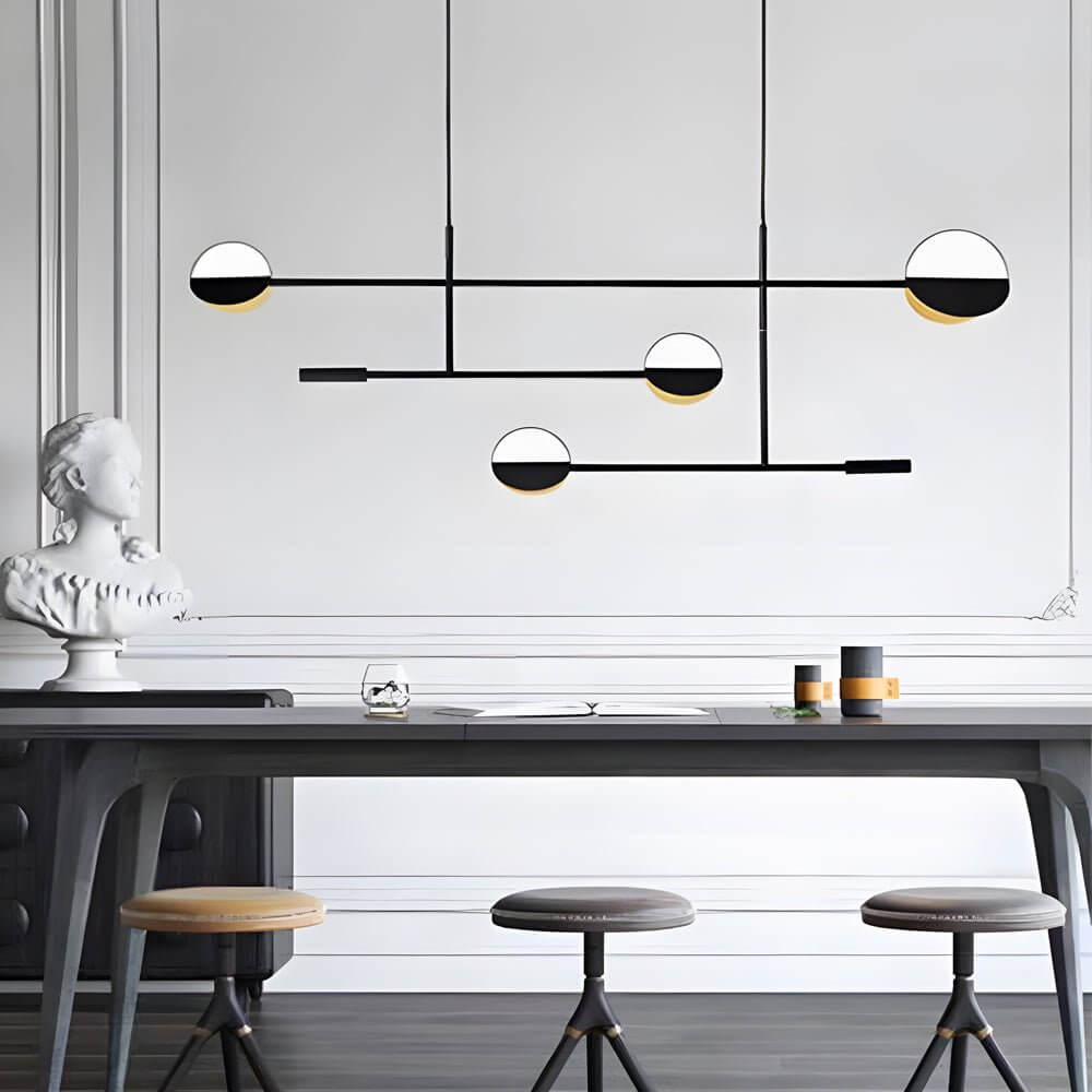 Modern Linear LED Pendant Light with Adjustable Color Temperature