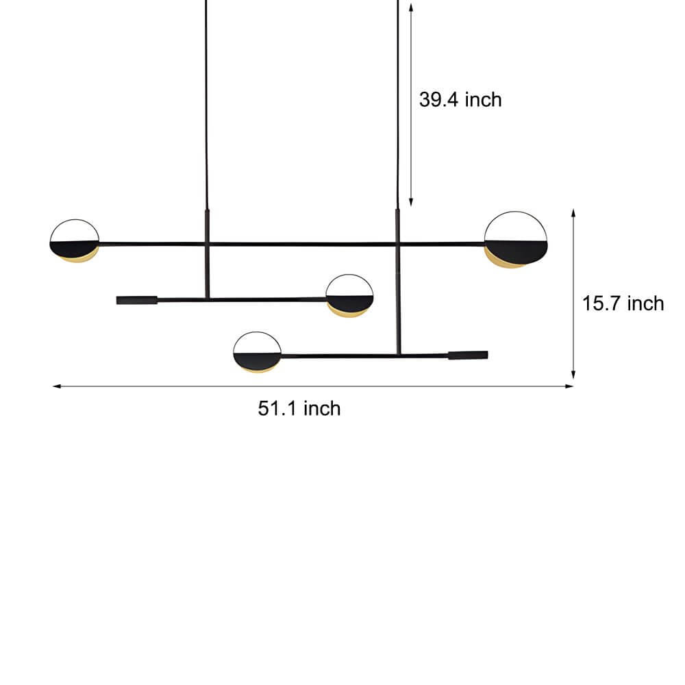 Modern Linear LED Pendant Light with Adjustable Color Temperature