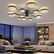 Modern Multi-Circle Flush Mount LED Ceiling Light - Industrial Style